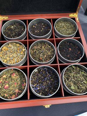 Tucson Tea Company at the St. Phillips Plaza Farmer's Market featuring over 85+ flavors of loose leaf tea and tisanes.