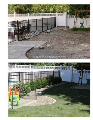 2017 - Andover - Backyard Beautification Landscape Project. Before and After Pics.