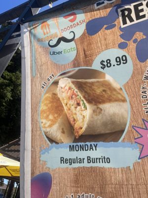 Small Burrito - Mondays $9