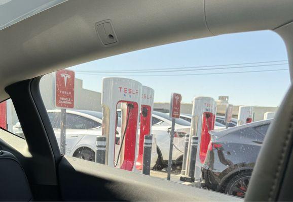 Tesla Supercharger location at Zelzah in Granada Hills.