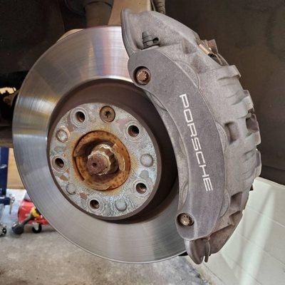 Worn Porsche brakes