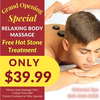 Relaxing Body Massage ONLY $39.99