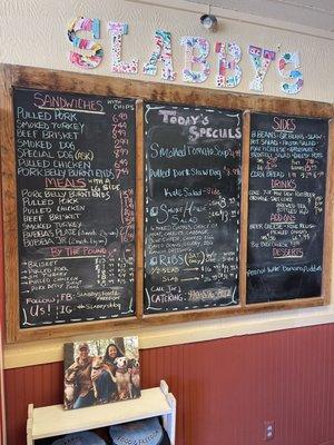 Menu board