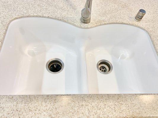 If your sink sits below your counters and needs to be updated, a reglaze might be for you!  See the before and afters on our blog.