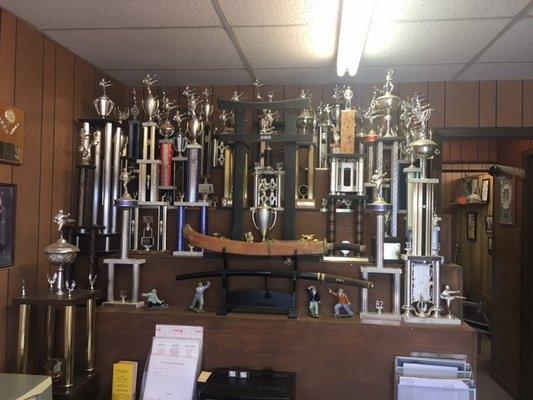 Our instructor has many awards for karate and weapons training.