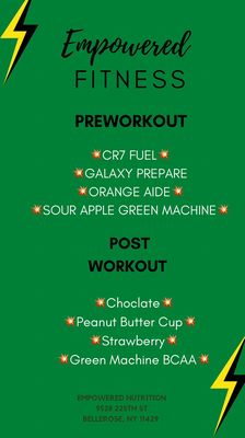 Fitness Menu