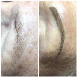 Eyebrows on an older woman.