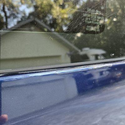 1 rear window but both are like this.  discovered AFTER wet sanding, will repair soon.