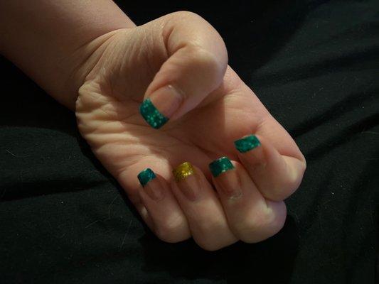 St. Patrick's Day nails! Love this place