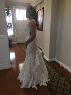 Co Van did a beautiful job with the bustle and her price was extremely reasonable! I would highly recommend her...