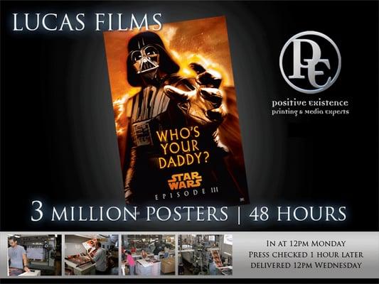 Huge Printing Job! 3 Million Movie Posters Printed Boxed and shipped to 6000 locations in 48 hours. "We  Can Do It!"