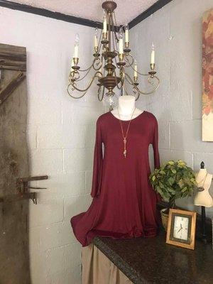 Everybody loves our Tee shirt Dresses in all the new Fall Colors