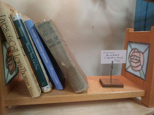 Beautiful little hand crafted, stained glass bookshelf