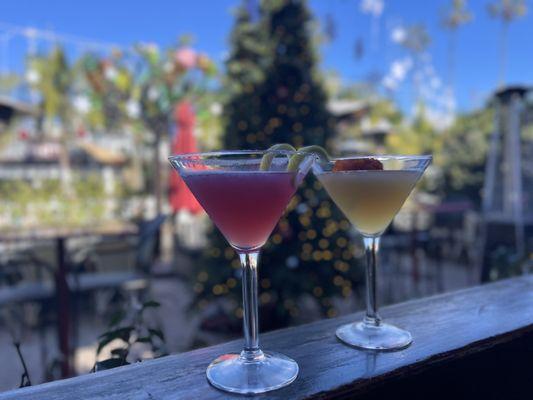 "Been an awful good girl" and "Partridge in a pear tree" cocktails. Cheers!