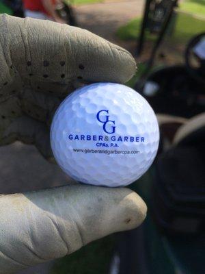 Happy client using one of our G&G golf balls!