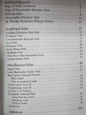 Finally made it! Index of a book of Florida biking areas