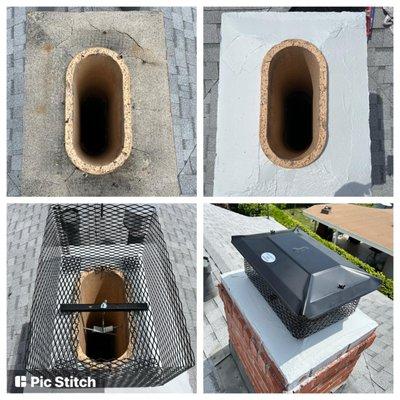 chimney crown repair and cap installation