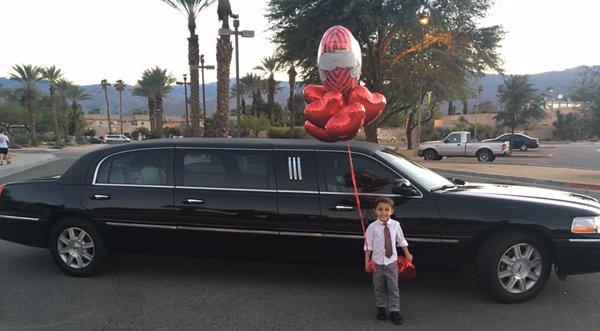 My Valentine's date, Oliver. And his limo ride.