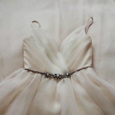 Soft blush ballgown.