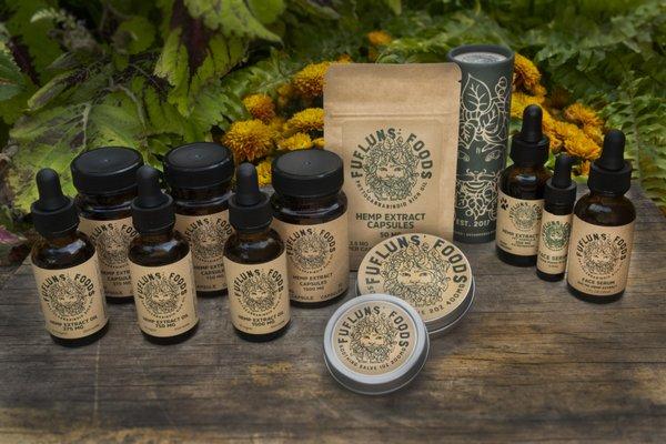 We offer the finest hemp tinctures, capsules, soothing salves, pet care and face serums!