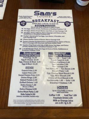 menu