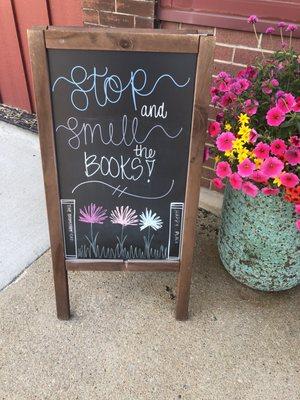 Chalkboard at entrance