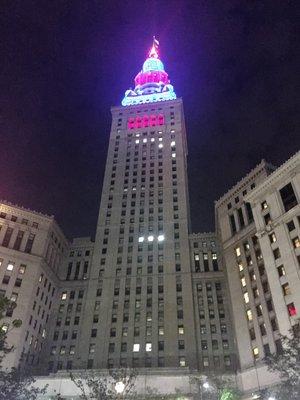 Tower City all lit up!