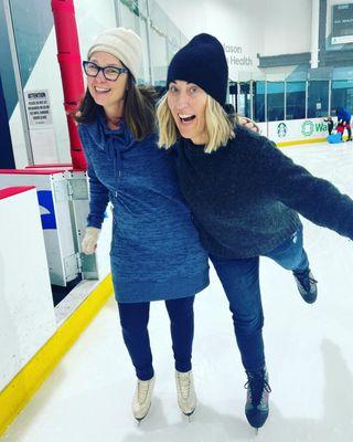 Burke and Butler in the wild! Ice skating adventure at the Kraken Ice Plex.