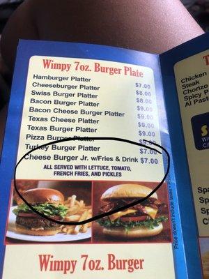 It says on the menu that it comes with pickles. When I asked for my replacement burger with pickles, they glared at me.