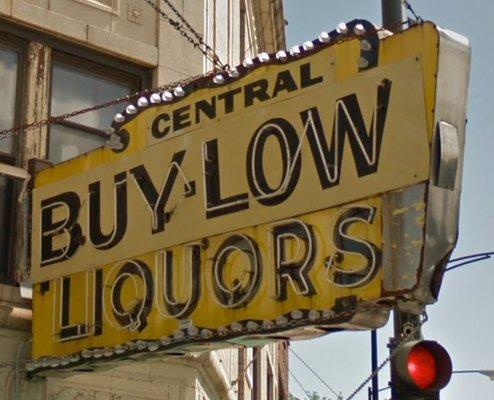 Neon sign on the corner.