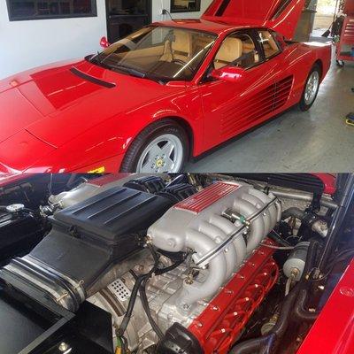 Ferrari Testarossa that received a complete engine out service and detail