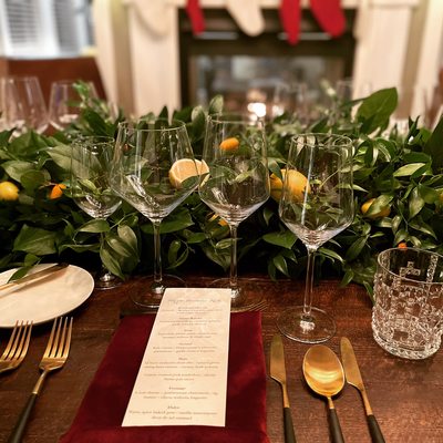 Beautiful set up for plated dinner