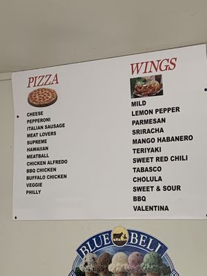 Pizza Toppings and Wing Sauces