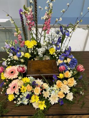 Urn display at church