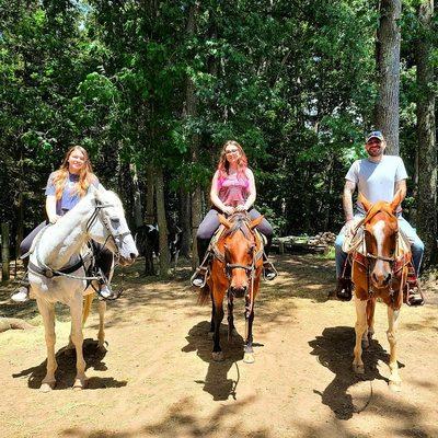 Horseback riding at Black Horse Run in Fountain Inn, SC near Greenville, SC! Greybar, Gunner, and Romeo are these beautiful horses!