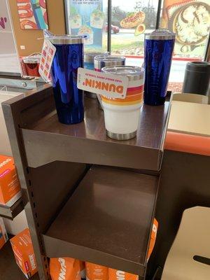 Mugs  at Baskin-Robbins in Wichita Falls, Texas.