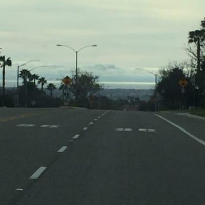 The view from East Chula Vista towards the west and the Pacific ocean.