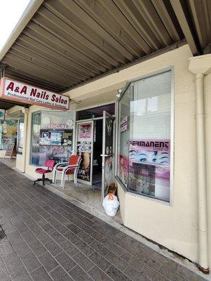 A&A Nails' storefront