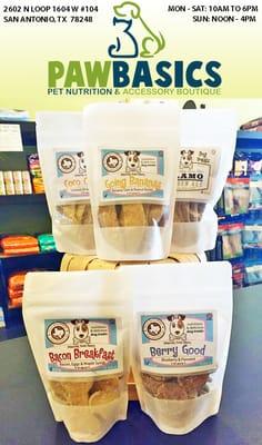 Healthy, all-natural PAWsitively Sweet Bakery dog treats.