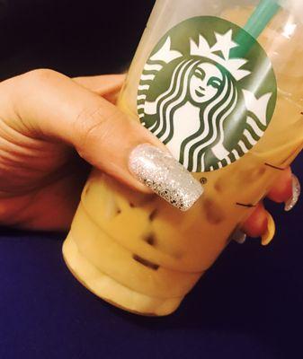 Cute nails and Starbucks is all a girl needs