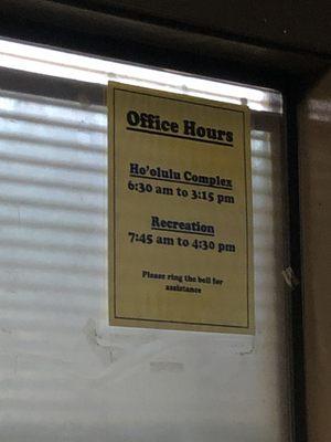 Office hours to make reservations