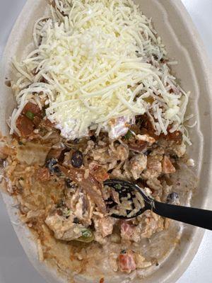 Chicken bowl, without Chicken.  RIDICULOUS!!