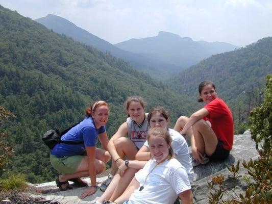 Off-camp trip hike to a mountaintop.