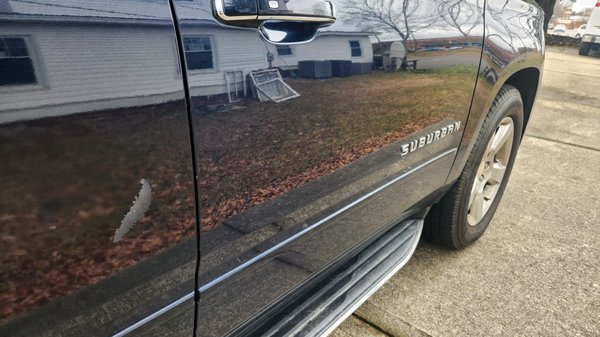 whole passenger side - just one large spot.