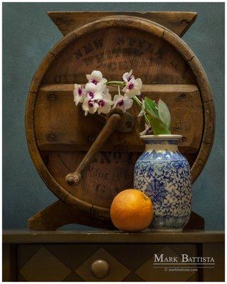 Fine Art Photograph " Orchid, Orange and Churn"