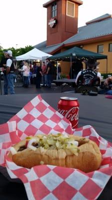 My steak and cheese sub at bike night.