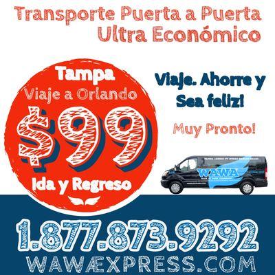 Count on Wawa Express for door to door transportation between Tampa and Orlando starting in June 2024.  See you soon!