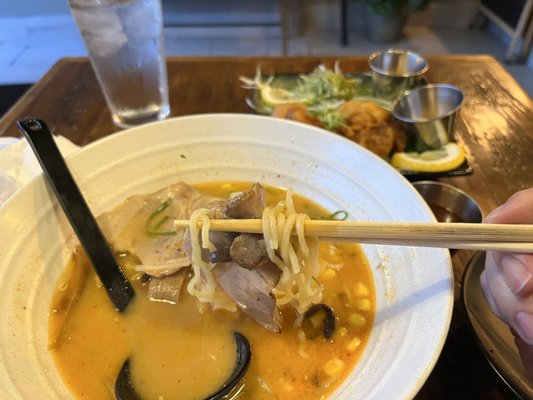 Fired chicken and oysters are just fine, yet the Spicy Miso Ramen is unexpectedly tasty.