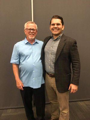 Program Coordinator, Nick Bond with retiring CEO, Craig Lambdin