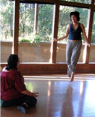 Improvisational movement and personal storytelling for creative expression and healing with kind and respectful witnessing.